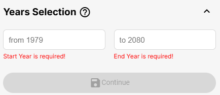 Years selection in Sustax Toolbar